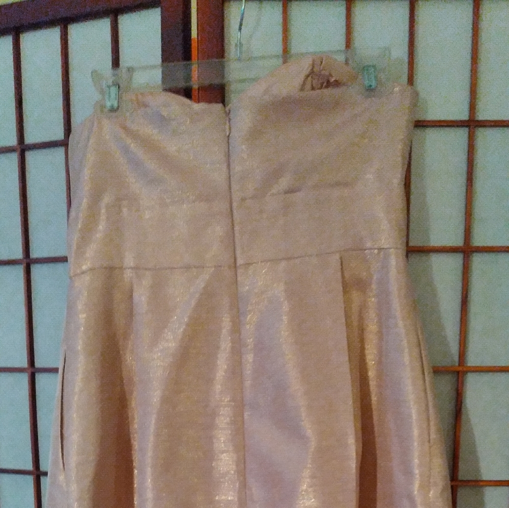 Elija J Peach with gold formal dress
